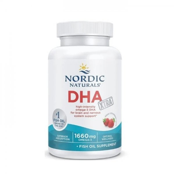 Nordic Naturals DHA Xtra wysoko skoncentrowane kwasy DHA suplement diety Truskawka 60 kapsułek