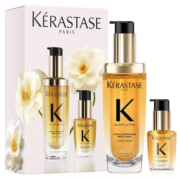 Kerastase Elixir Ultime Duo, wiosenny zestaw prezentowy oryginalnych olejków do włosów, 75ml + 30ml
