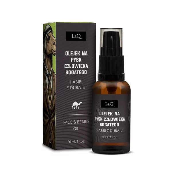 LaQ Habibi z Dubaju, olejek do pielęgnacji brody i skóry twarzy, czarny, 30ml