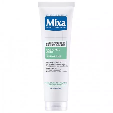 Mixa Comfort Cleanser żel oczyszczający do twarzy przeciw niedoskonałościom Kwas salicylowy + Skwalan 150ml