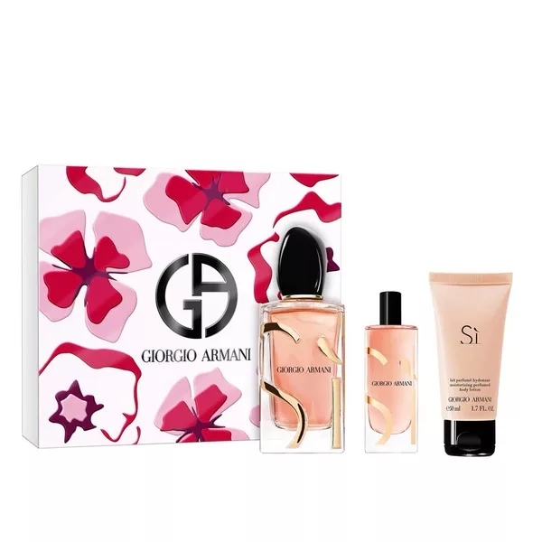 Giorgio Armani Si Intense zestaw woda perfumowana spray 100ml + balsam do ciała 50ml + woda perfumowana spray 15ml (W)