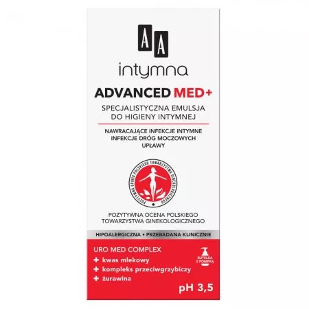 AA Intymna Advanced Med+ specjalistyczna emulsja do higieny intymnej pH 3.5 300ml