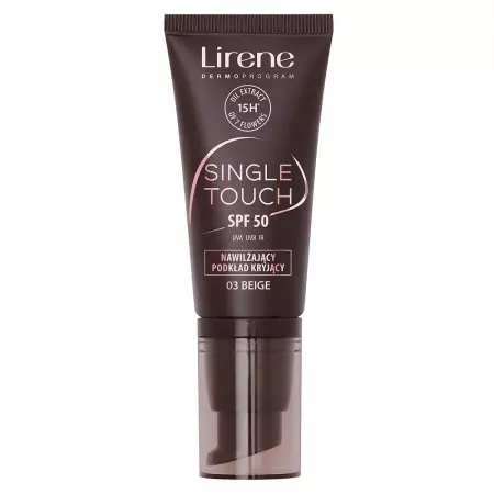 Lirene Single Touch SPF50 nawilżający podkład kryjący 03 Beige 30ml