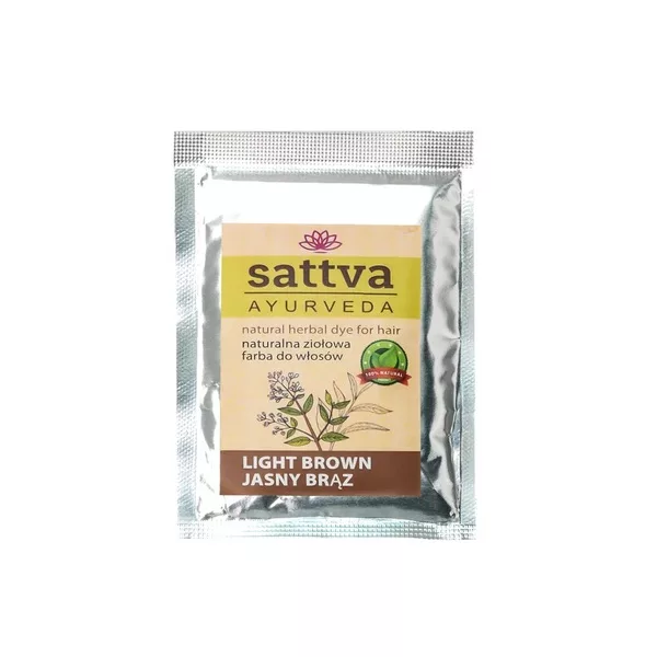 Sattva Natural Herbal Dye for Hair naturalna ziołowa farba do włosów Light Brown 10g