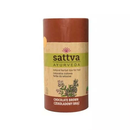 Sattva Natural Herbal Dye for Hair naturalna ziołowa farba do włosów Chocolate Brown 150g