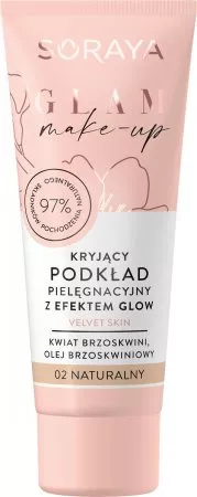 Soraya Glam Make-up, Kryjąco-rozświetlający podkład pielęgnacjny, 02 Naturalny, 30ml