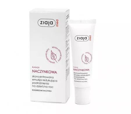 Ziaja Med Kuracja naczynkowa, skoncentrowana emulsja redukująca podrażnienia na dzień/na noc, 30ml