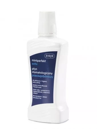 Ziaja Mintperfekt Activ, płyn stomatologiczny, przeciwpróchniczy, 500ml