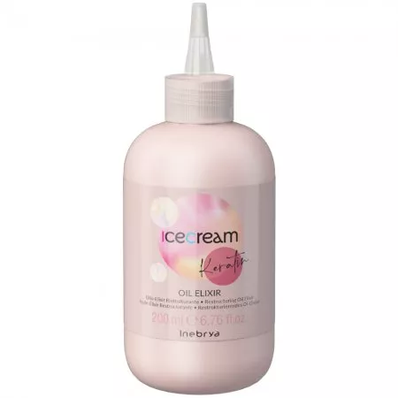 Inebrya Ice Cream Keratin Oil Elixir, restrukturyzujący olejek do włosów na bazie keratyny, 200ml