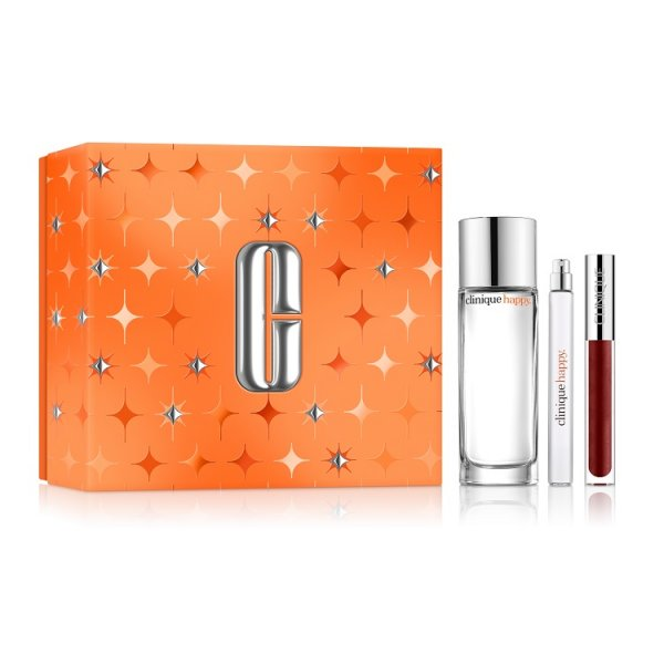 Clinique Perfectly Happy zestaw perfumy 50ml + perfumy 10ml + nawilżający błyszczyk do ust 3.4ml (W)