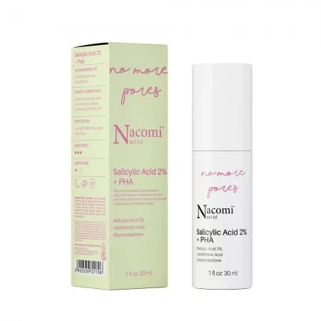 Nacomi Next level, serum do twarzy z kwasem salicylowym 2% + PHA, 30ml