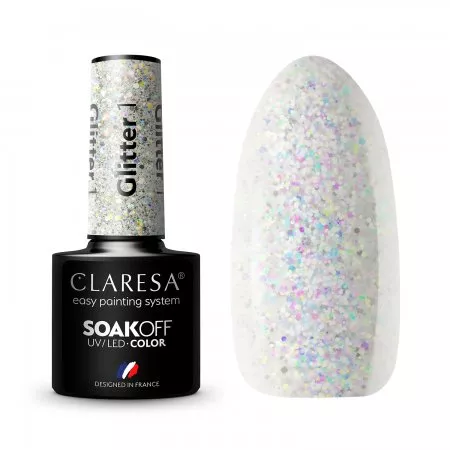 Claresa, Lakier hybrydowy, GLITTER 1, 5g