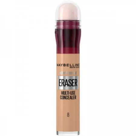 Maybelline New York Instant Anti-Age Eraser Concealer, korektor do twarzy z gąbeczką, 08 Buff, 6.8ml