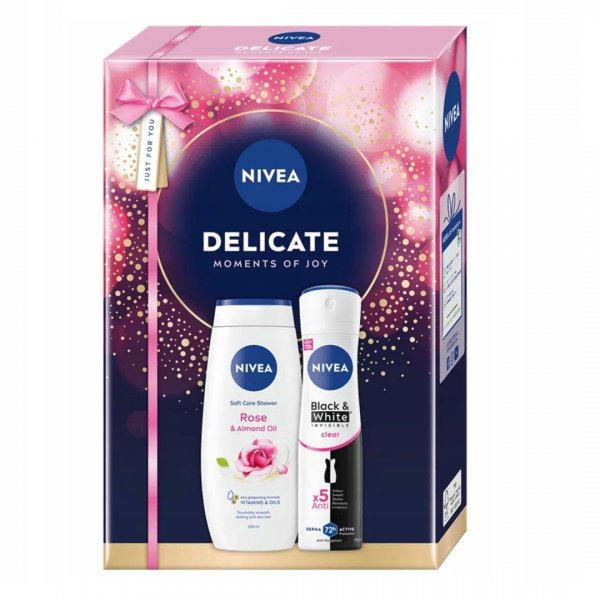 Nivea Delicate zestaw żel pod prysznic 250ml + antyperspirant w sprayu 150ml (W)