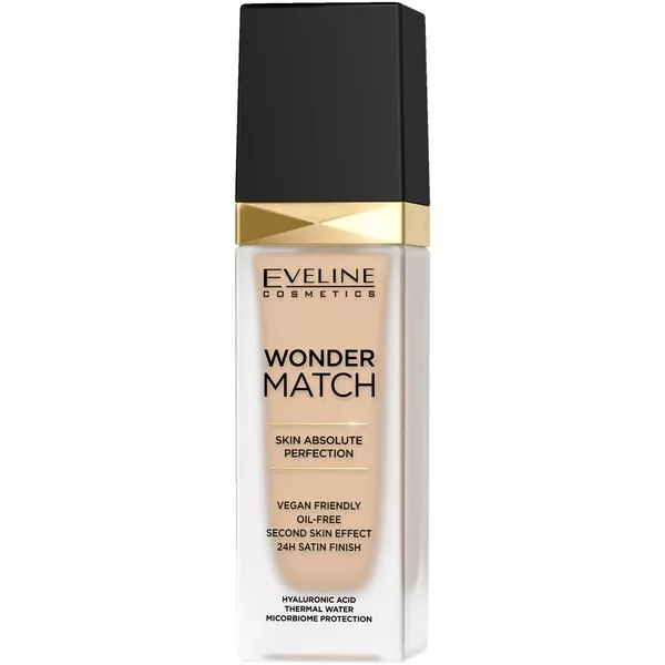Eveline Wonder Match, luksusowy podkład do twarzy, 10 light vanilla, 30ml