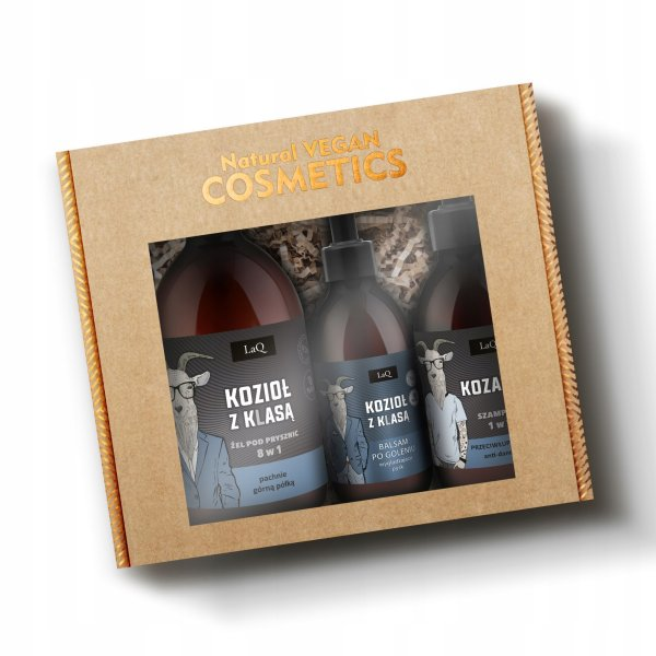 LaQ Zestaw Kozioł z klasą, zestaw do ciała, żel 500ml/szampon 300ml/balsam po goleniu 150ml