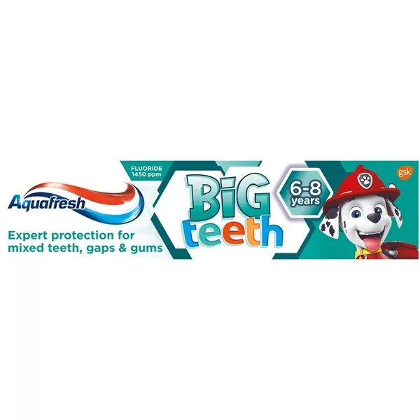 Aquafresh Big Teeth pasta do zębów Psi Patrol 50ml - data ważności (25.06.2026)
