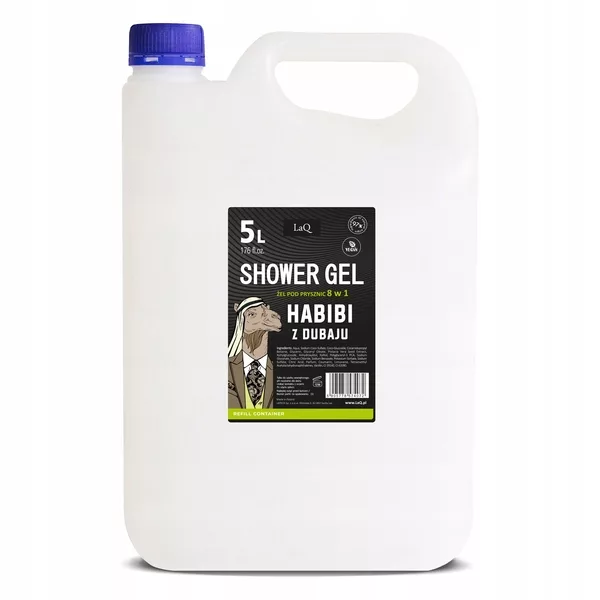 LaQ Habibi z Dubaju, żel pod prysznic 8w1 czarny mat, 5L