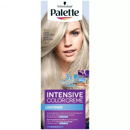 Schwarzkopf Palette Intensive Color Creme Lightener farba do włosów w kremie 10-1 (C10) Mroźny Srebrny Blond