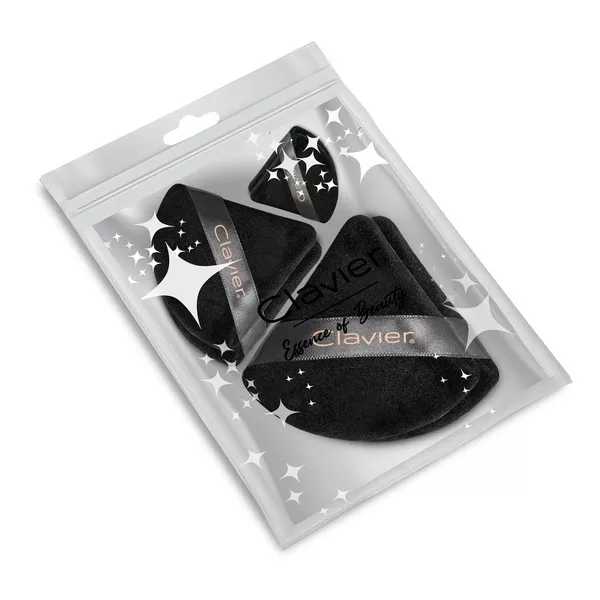 Clavier Trójkątny puszek do pudru Czarny Mix 6szt