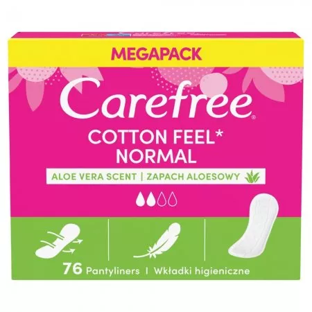 Carefree Cotton Feel Normal wkładki higieniczne Aloe 76 sztuk