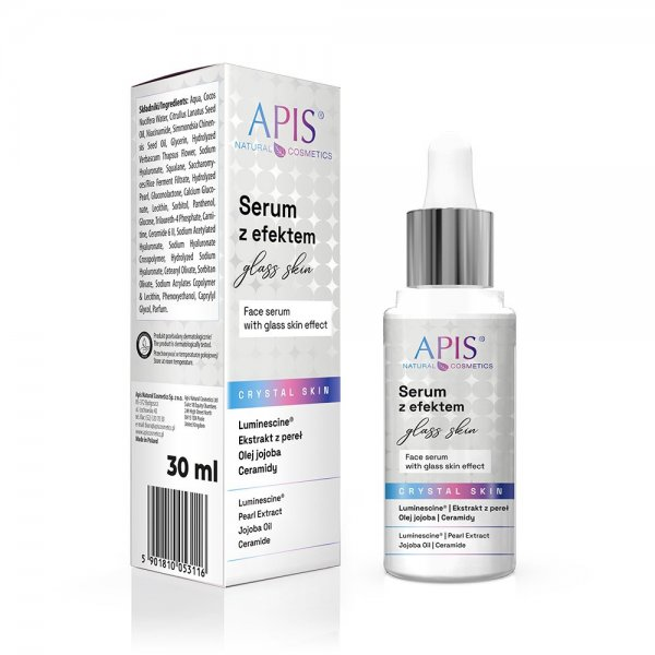 Apis Crystal Skin, serum do twarzy z efektem glass skin, 30ml