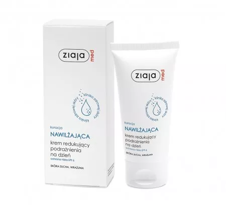 Ziaja Med Kuracja nawilżająca, krem redukujący podrażnienia na dzień SPF 6, 50ml