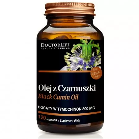 Doctor Life Black Cumin Oil olej z czarnuszki 1000mg suplement diety 120 kapsułek