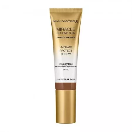 Max Factor Miracle Second Skin Hybrid Foundation podkład nawilżający z filtrem 12 Neutral Deep 30ml