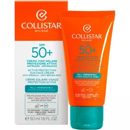Collistar Speciale Abbronzatura Perfetta Active Protection Sun Face Cream SPF 50+ krem do opalania przeciw starzeniu 50ml