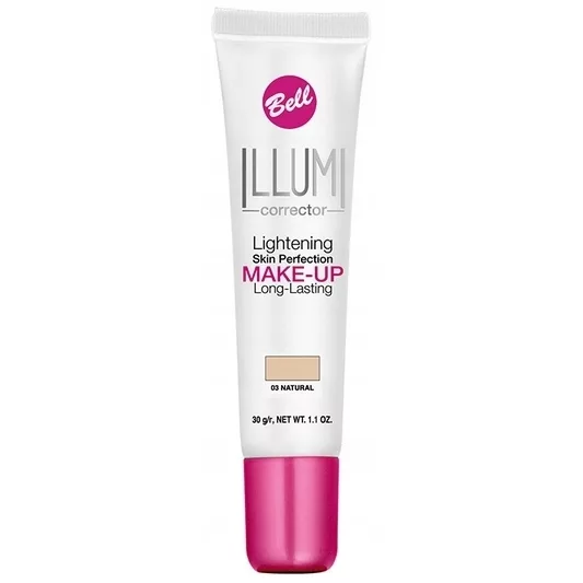 Bell Illumi Corrector, trwały fluid rozświetlająco-korygujący do twarzy, 03, 30g