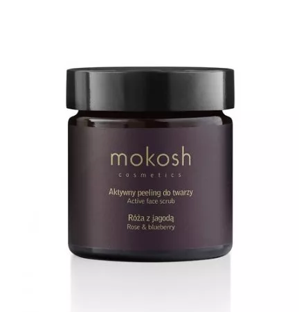 Mokosh, aktywny peeling do twarzy, róża z jagodą, 60ml