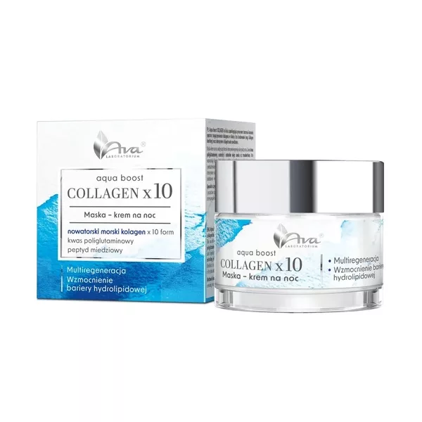 Ava Laboratorium Aqua Boost Collagen x10 maska-krem na noc 50ml