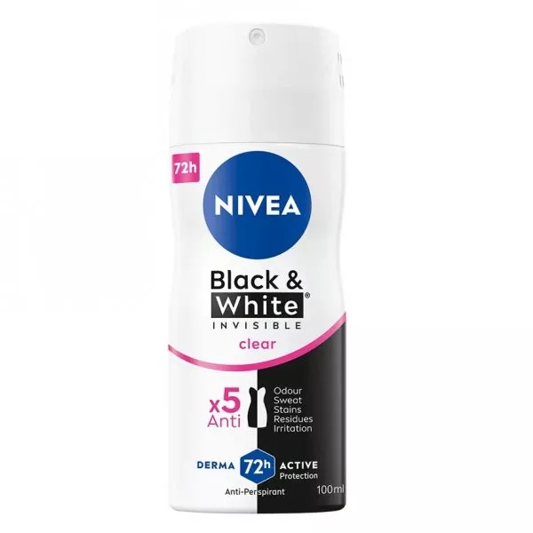 Nivea Black& White Invisible Clear antyperspirant spray 100ml (W)
