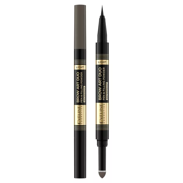 Eveline Brow Art Duo, pisak i puder do brwi 2w1, light