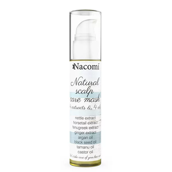Nacomi Natural Scalp Care, naturalna maska do pielęgnacji skóry głowy - 4 oleje i 4 ekstrakty, 50ml - data ważności (5.2026)
