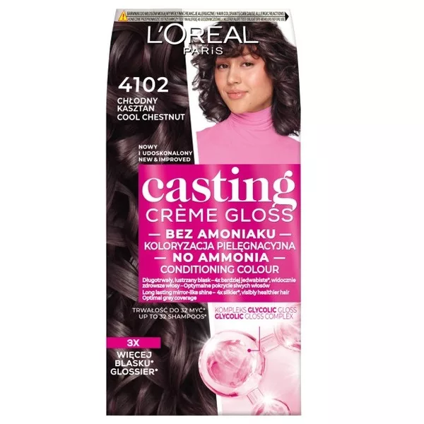 L'Oreal Paris Casting Crème Gloss Farba do włosów 4102 Chłodny kasztan