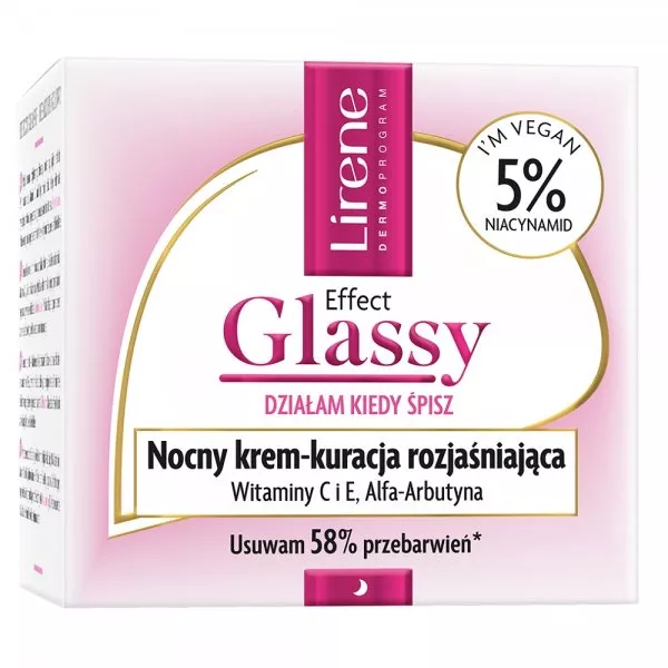 Lirene Effect Glassy nocny krem-kuracja rozjaśniająca 50ml