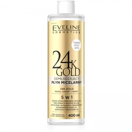 Eveline Cosmetics 24K Gold nawilżający płyn micelarny do demakijażu 5w1 400ml