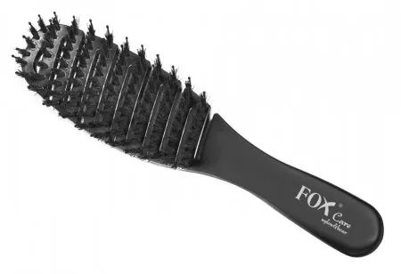 Fox Care Nylon&Boar, profesjonalna mini szczotka do włosów, Black