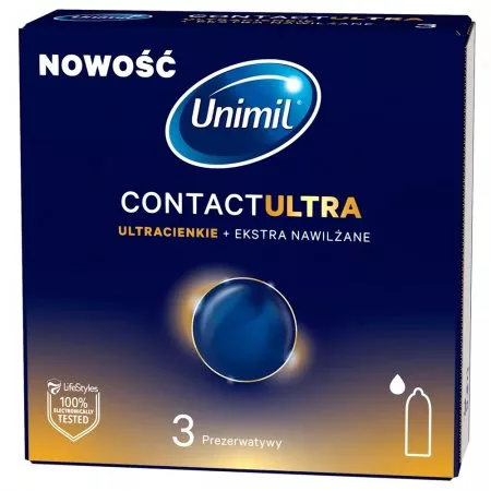 Unimil Contact Ultra ultracienkie nawilżane prezerwatywy 3szt.