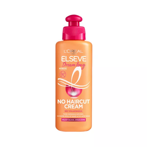 L'Oreal Paris Elseve Dream Long No Haircut Cream odżywka w kremie bez spłukiwania do włosów długich i zniszczonych, 200ml