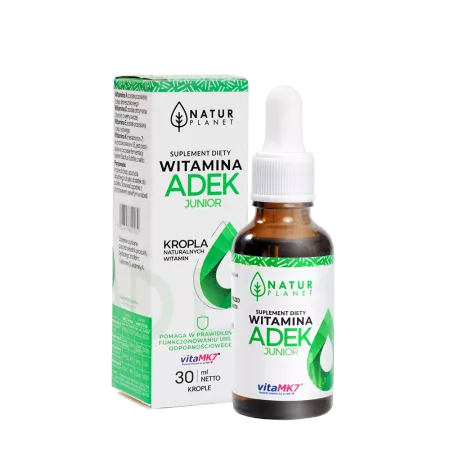 NaturPlanet, Wit. A+D+E+K Junior Krople dla dzieci 180 dawek (1-4 lata, 5-10 lat), 30ml