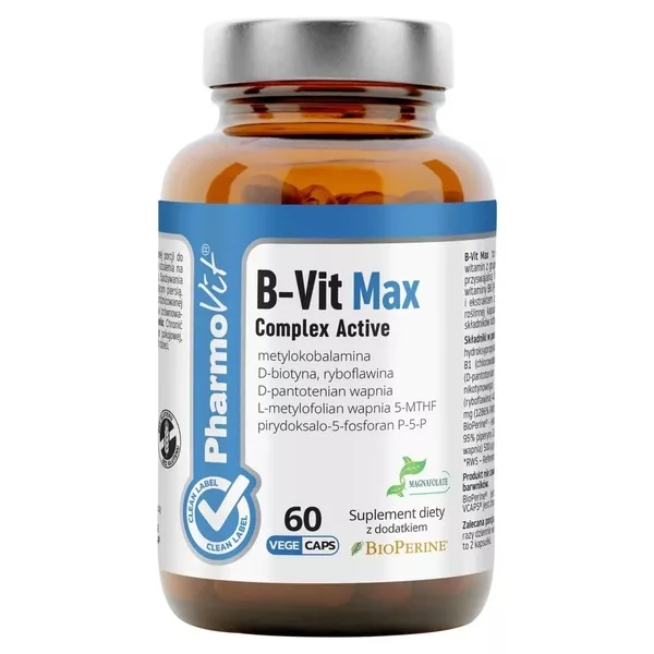 Pharmovit B-Vit Max Complex Active suplement diety 60 kapsułek