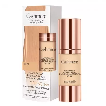 Cashmere Nawilżający podkład-serum z kwasem hialuronowym SPF30 02 Beige 30ml