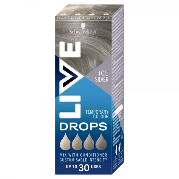 Schwarzkopf Live Drops krople do nietrwałej koloryzacji włosów Ice Silver 30ml