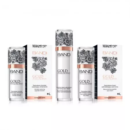 Bandi Gold Philosophy, zestaw do pielęgnacji twarzy, booster + krem do twarzy + krem pod oczy