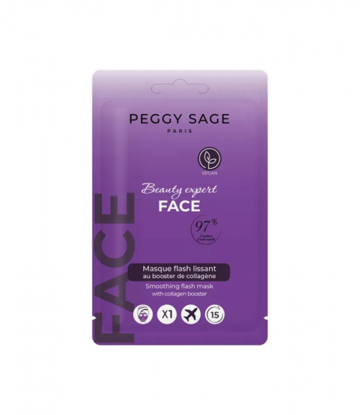 Peggy Sage Flash, maska w płachcie z boostem kolagenu, 15ml