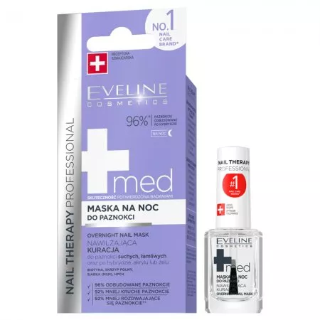 Eveline Nail Therapy Professional, med+ maska do paznokci na noc, 12ml