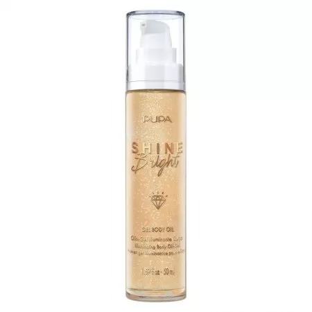 Pupa Shine Bright, rozświetlający, żelowy olejek do ciała, gold diamond, 50ml